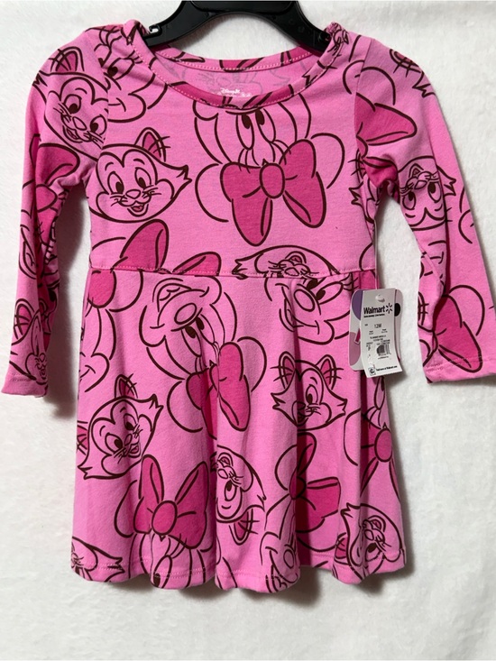 Other - Girls Pink Disney Face & Bow Print Dress